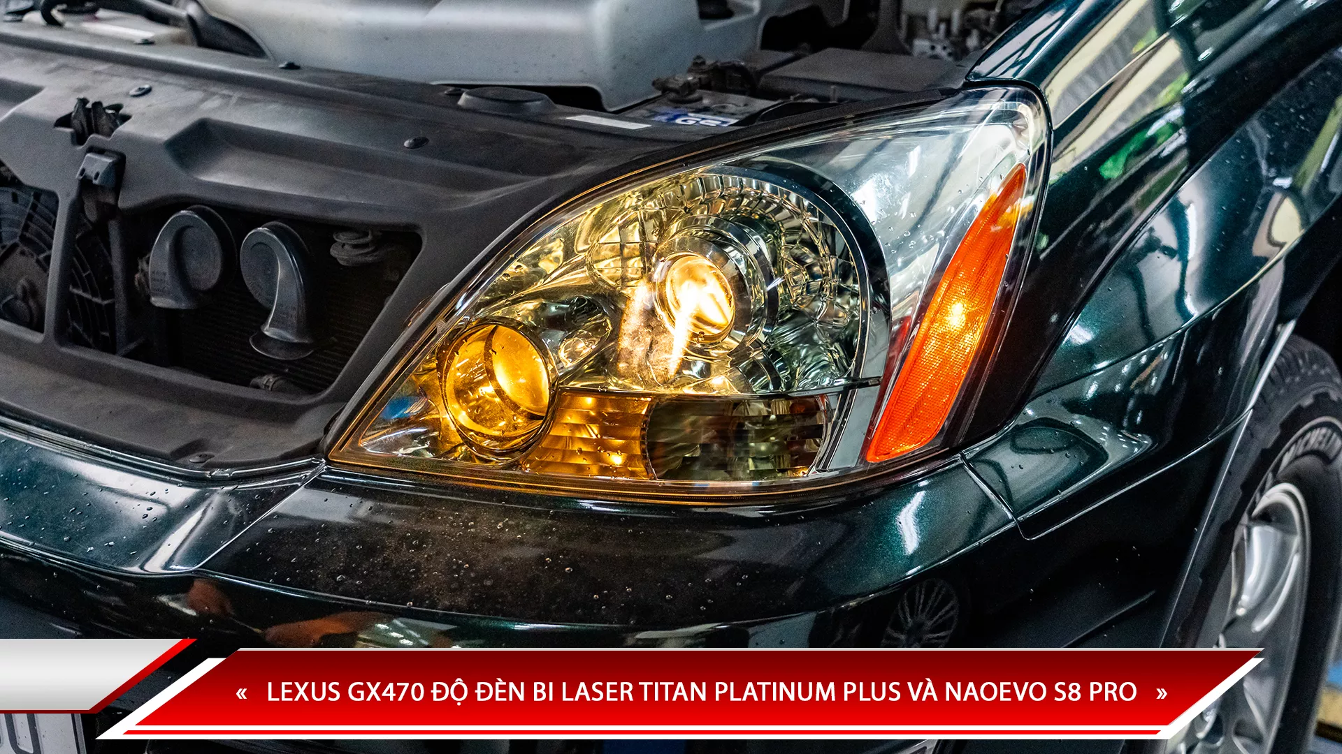 LEXUS GX470 ĐỘ ĐÈN BI LASER TITAN PLATINUM PLUS VÀ NAOEVO S8 PRO